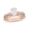 Thumbnail Image 1 of Neil Lane Artistry Oval-Cut Lab-Grown Diamond Bridal Set 1-3/8 ct tw 14K Rose Gold