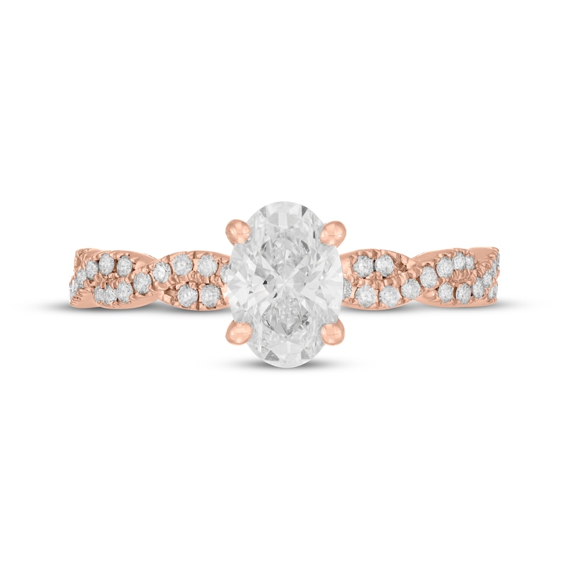 Main Image 6 of Neil Lane Artistry Oval-Cut Lab-Grown Diamond Engagement Ring 1-1/3 ct tw 14K Rose Gold