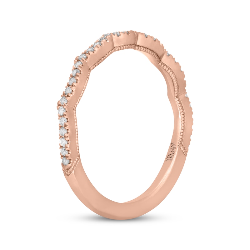Main Image 8 of Neil Lane Artistry Lab-Grown Diamond Scalloped Wedding Band 1/6 ct tw 14K Rose Gold