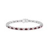 Thumbnail Image 0 of Lab-Created Ruby & White Lab-Created Sapphire Link Bracelet Sterling Silver 7.25"