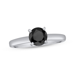 Now + Forever Black Diamond Solitaire Ring 1 ct tw 14K White Gold