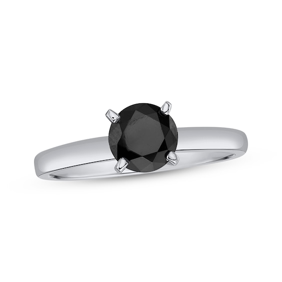 Now + Forever Black Diamond Solitaire Ring 1 ct tw 14K White Gold