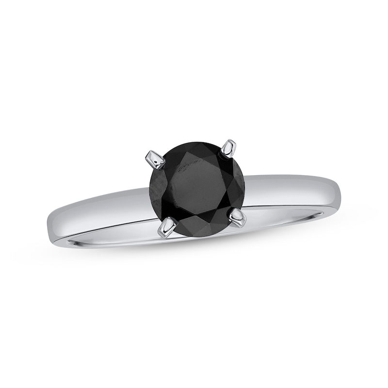 Main Image 1 of Now + Forever Black Diamond Solitaire Ring 1 ct tw 14K White Gold