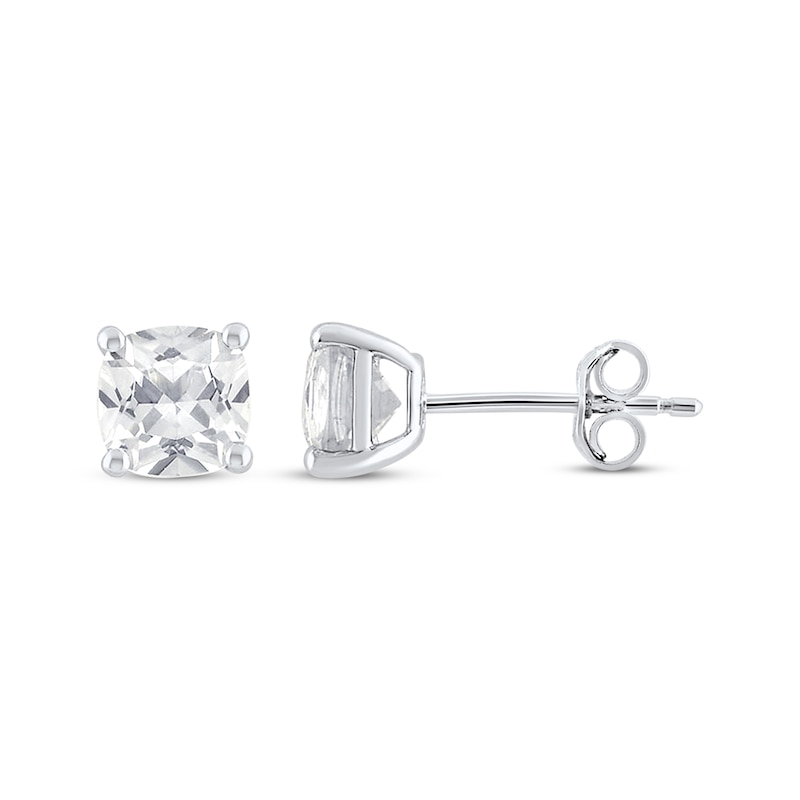 Main Image 4 of Cushion-Cut White Lab-Created Sapphire Gift Set Sterling Silver - Size 7