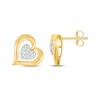 Thumbnail Image 3 of Diamond Bubble Heart Stud Earrings 1/10 ct tw 10K Yellow Gold