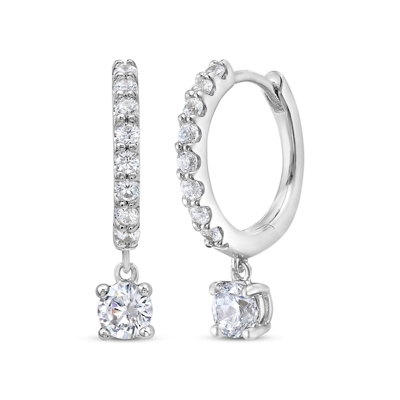 KAY Lab-Grown Diamonds Dangle Hoop Earrings 1 ct tw 10K White Gold