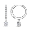 Thumbnail Image 2 of Lab-Created Diamonds by KAY Dangle Hoop Earrings 1 ct tw 10K White Gold