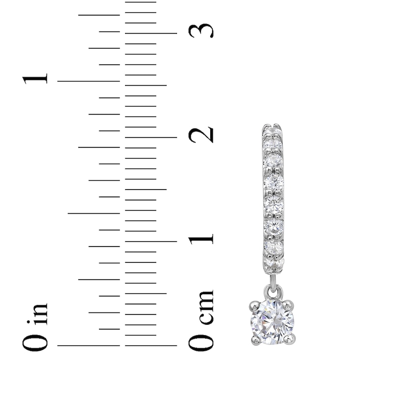 Main Image 4 of KAY Lab-Grown Diamonds Dangle Hoop Earrings 1 ct tw 10K White Gold