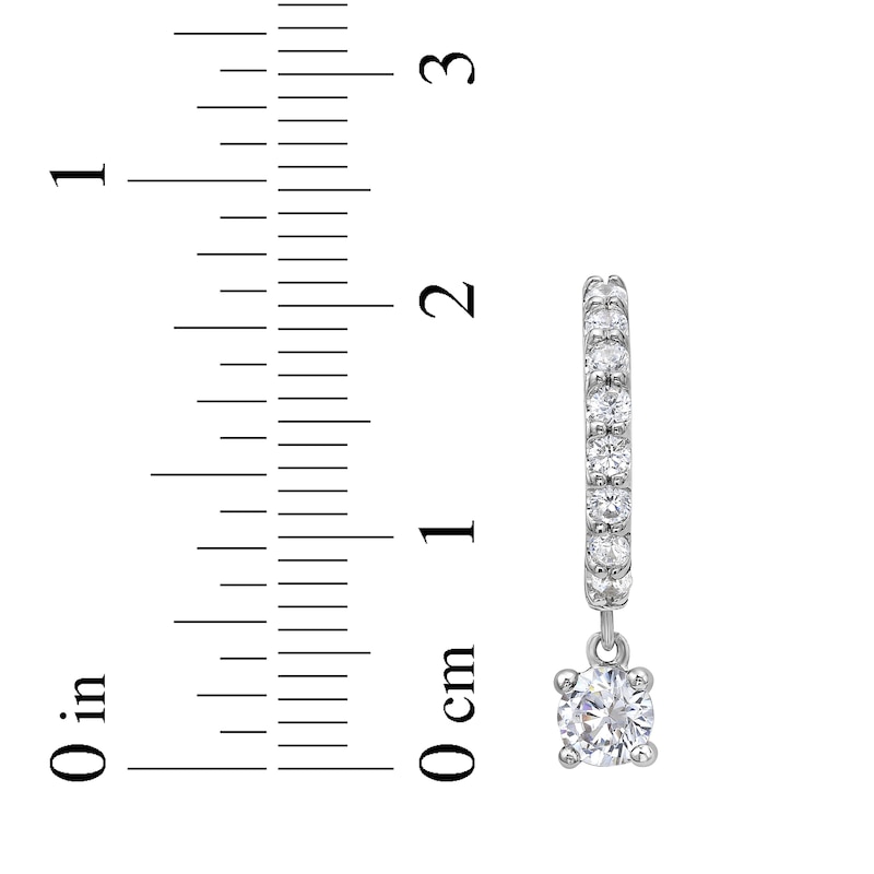 Lab-Created Diamonds by KAY Dangle Hoop Earrings 1 ct tw 10K White Gold