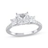 Thumbnail Image 1 of Memories Moments Magic Lab-Grown Diamonds Princess-Cut Three-Stone Engagement Ring 2-1/5 ct tw 14K White Gold