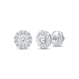 KAY Lab-Grown Diamonds Halo Stud Earrings 1/2 ct tw 14K White Gold (F/SI2)