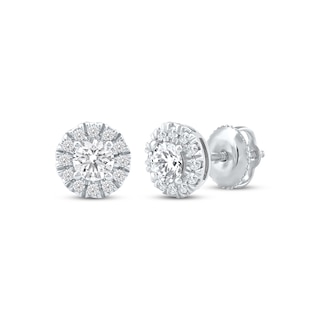 KAY Lab-Grown Diamonds Halo Stud Earrings 1/2 ct tw 14K White Gold (F/SI2)