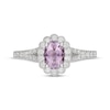 Thumbnail Image 3 of Neil Lane Oval-Cut Purple Quartz & Diamond Halo Engagement Ring 5/8 ct tw 14K White Gold