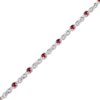 Thumbnail Image 2 of Lab-Created Ruby & White Lab-Created Sapphire Infinity Bracelet Sterling Silver 7.25"