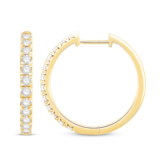 Lab-Created Diamonds by KAY Hoop Earrings 3/4 ct tw 10K Yellow Gold