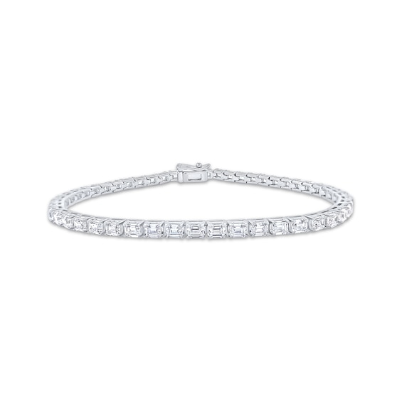 KAY Lab-Grown Diamonds Emerald-Cut Tennis Bracelet 5 ct tw 14K White Gold 7"