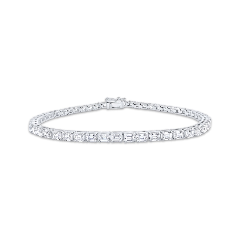 Main Image 1 of KAY Lab-Grown Diamonds Emerald-Cut Tennis Bracelet 5 ct tw 14K White Gold 7&quot;