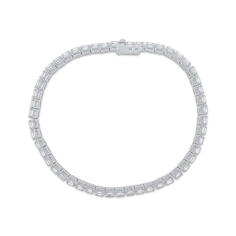Main Image 3 of KAY Lab-Grown Diamonds Emerald-Cut Tennis Bracelet 5 ct tw 14K White Gold 7&quot;