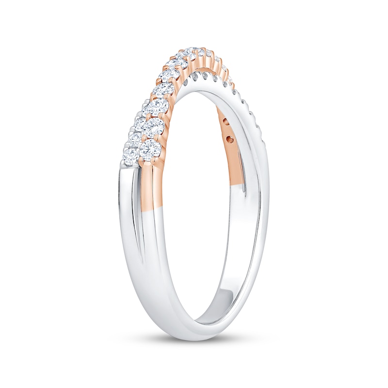 Main Image 2 of Now + Forever Diamond Crossover Anniversary Ring 1/2 ct tw 14K Two-Tone Gold