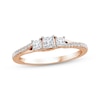 Thumbnail Image 1 of Memories Moments Magic Princess-Cut Diamond Three-Stone Engagement Ring 1/2 ct tw 14K Rose Gold