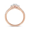 Thumbnail Image 3 of Memories Moments Magic Princess-Cut Diamond Three-Stone Engagement Ring 1/2 ct tw 14K Rose Gold