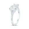 Thumbnail Image 1 of Toi et Moi Emerald & Princess-Cut Lab-Created Diamond Engagement Ring 2-1/6 ct tw 14K White Gold