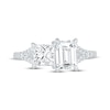 Thumbnail Image 2 of Toi et Moi Emerald & Princess-Cut Lab-Created Diamond Engagement Ring 2-1/6 ct tw 14K White Gold