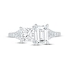 Thumbnail Image 3 of Toi et Moi Emerald & Princess-Cut Lab-Grown diamond Engagement Ring 2-1/6 ct tw 14K White Gold