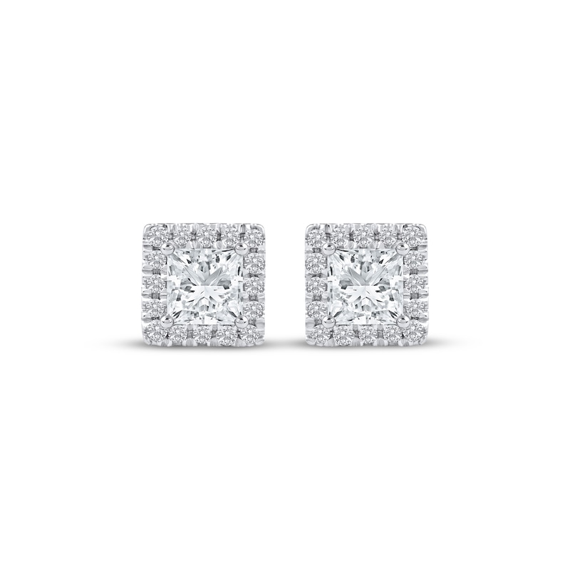 Main Image 2 of KAY Lab-Grown Diamonds Princess-Cut Stud Earrings 1/2 ct tw 14K White Gold (F/SI2)