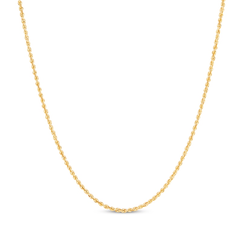 Main Image 1 of 1.8mm Rope Chain Necklace Semi-Solid 14K Yellow Gold 16&quot;
