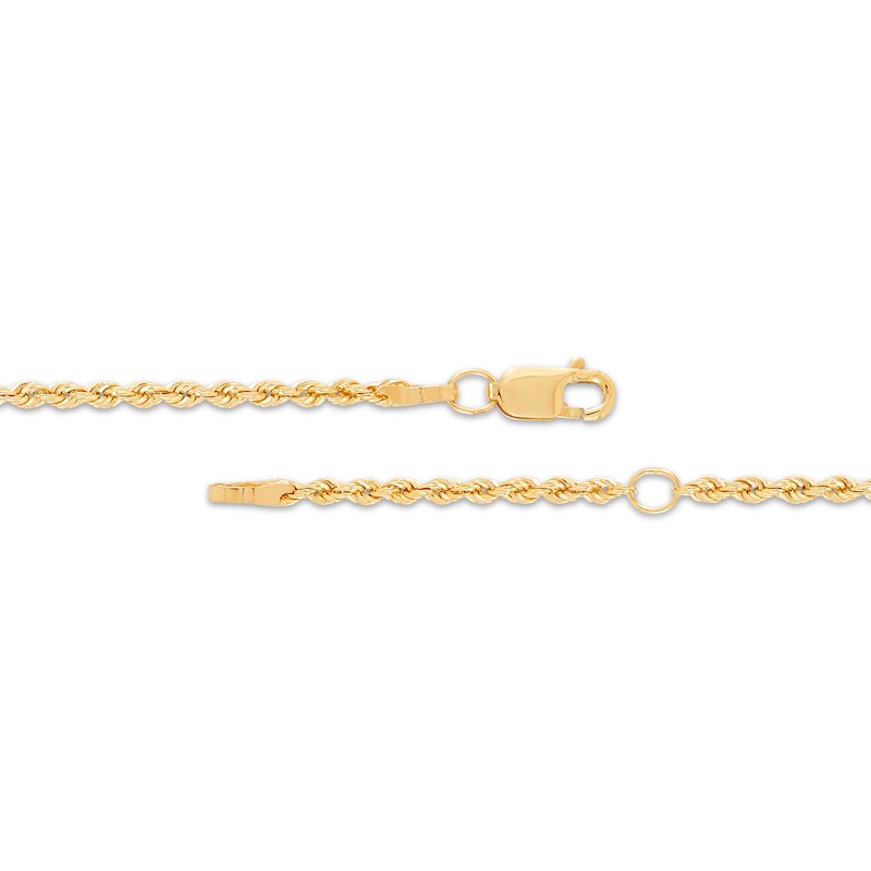 Main Image 2 of 1.8mm Rope Chain Necklace Semi-Solid 14K Yellow Gold 16&quot;