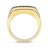 Thumbnail Image 3 of Men's Brown & Black Diamond Angled Ring 1-1/2 ct tw 10K Yellow Gold