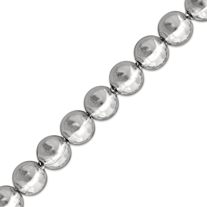 Main Image 3 of Bead Chain Necklace 5mm Solid Sterling Silver 18&quot;