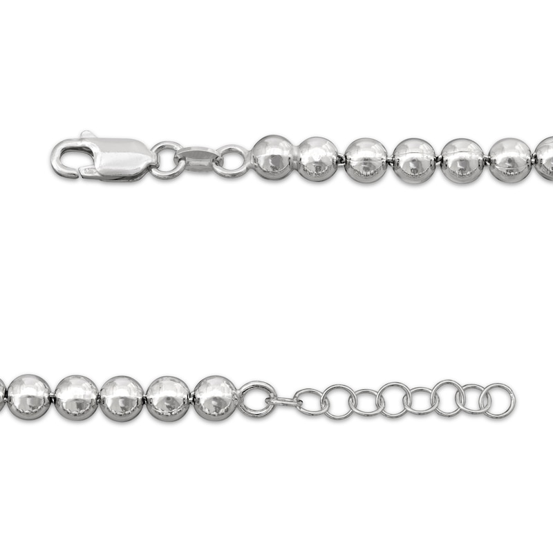 Main Image 4 of Bead Chain Necklace 5mm Solid Sterling Silver 18&quot;