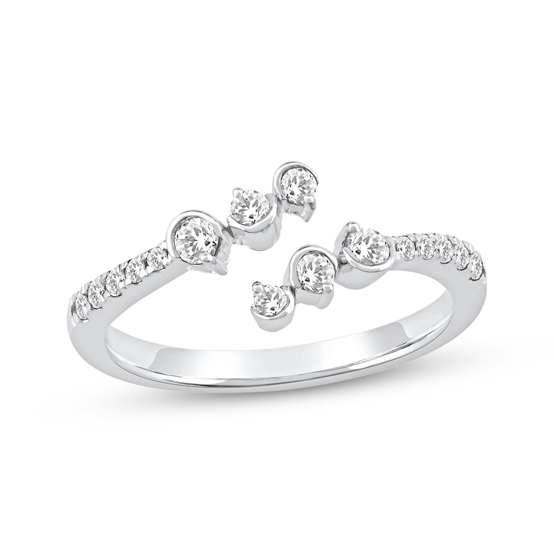 Main Image 1 of Diamond Bypass Fashion Ring 1/3 ct tw 10K White Gold