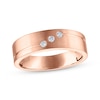 Thumbnail Image 1 of Now + Forever Men's Diamond Trio Bezel-Set Wedding Band 1/10 ct tw 10K Rose Gold