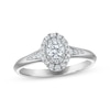Thumbnail Image 1 of Now + Forever Round-Cut Diamond Oval Halo Engagement Ring 1/2 ct tw 14K White Gold