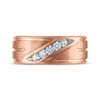 Thumbnail Image 3 of Now + Forever Men's Diamond Diagonal Five-Stone Wedding Band 1/4 ct tw 10K Rose Gold