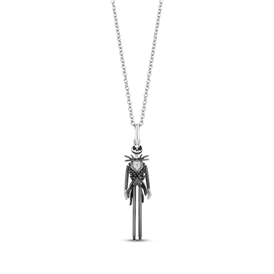 Disney Treasures The Nightmare Before Christmas "Jack Skellington" Diamond Necklace 1/20 ct tw Sterling Silver 17"