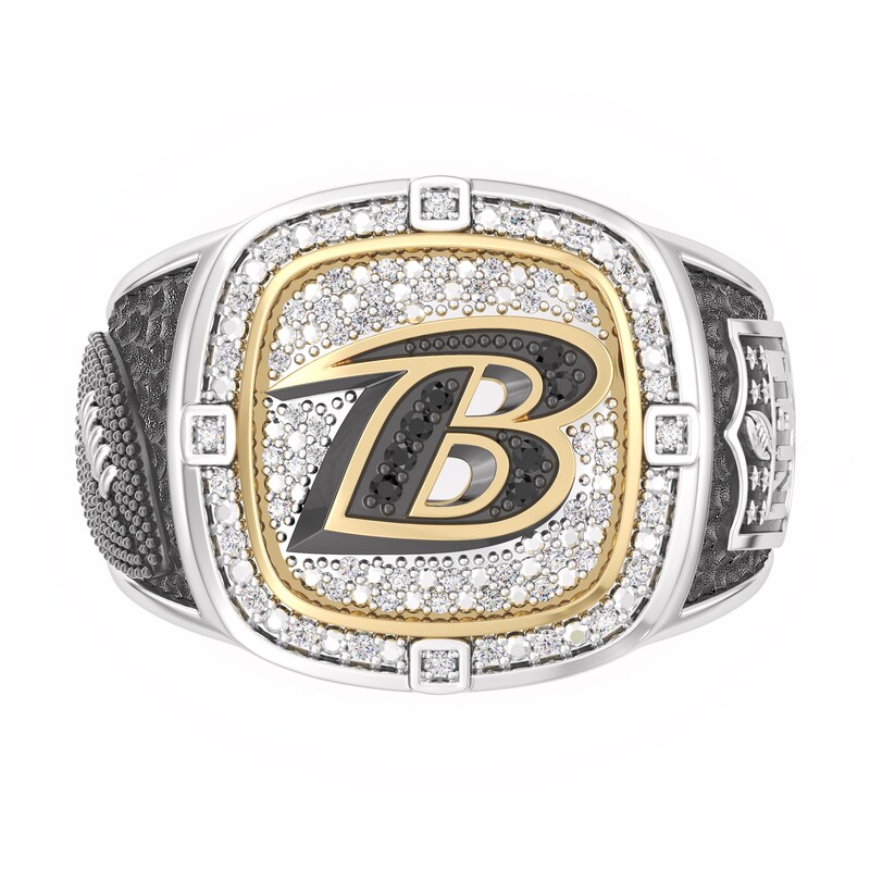 Main Image 1 of True Fans Baltimore Ravens Championship Ring Sterling Silver & 10K Yellow Gold Ring