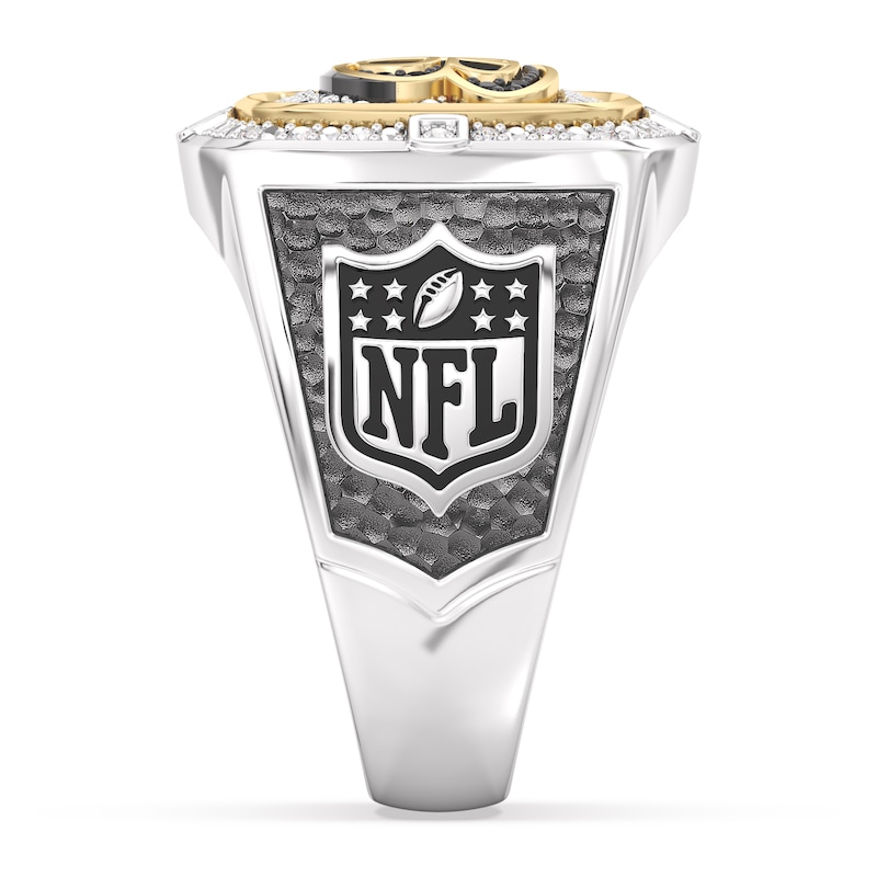 Main Image 3 of True Fans Baltimore Ravens Championship Ring Sterling Silver & 10K Yellow Gold Ring