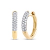 Thumbnail Image 1 of STUDIO BY KAY Multi-Diamond Hoop Earrings 1/4 ct tw 10K Yellow Gold