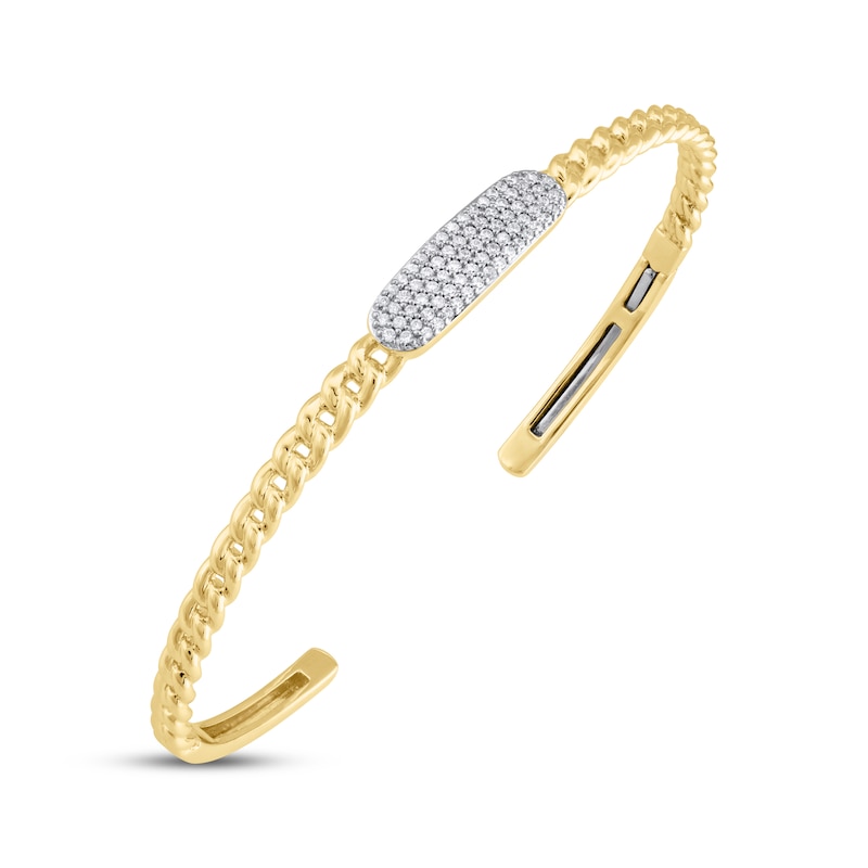 Main Image 2 of STUDIO BY KAY Multi-Diamond Chain Link Cuff Bangle Bracelet 1/3 ct tw 24K Gold Vermeil Sterling Silver