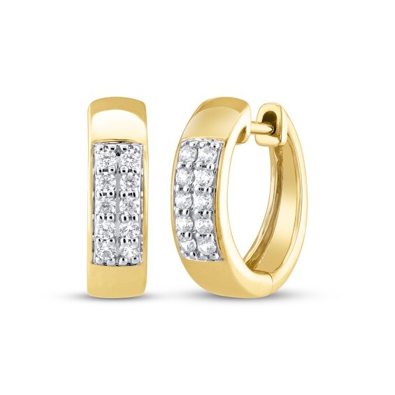 STUDIO BY KAY Multi-Diamond Hoop Earrings 1/4 ct tw 24K Yellow Gold Vermeil Sterling Silver