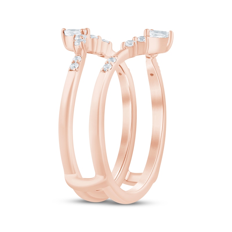 Main Image 2 of Now + Forever Marquise & Round-Cut Diamond Chevron Enhancer Ring 1/4 ct tw 14K Rose Gold