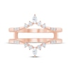 Thumbnail Image 3 of Now + Forever Marquise & Round-Cut Diamond Chevron Enhancer Ring 1/4 ct tw 14K Rose Gold