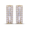 Thumbnail Image 2 of Baguette & Round-Cut Diamond Huggie Hoop Earrings 2 ct tw 14K Yellow Gold