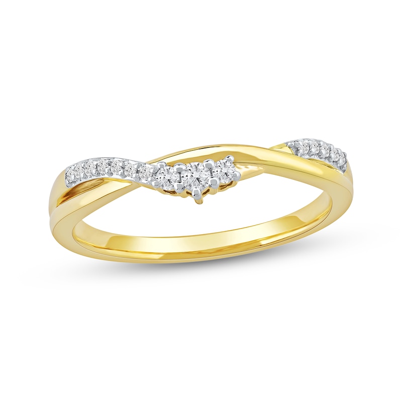 Main Image 1 of Now + Forever Diamond Twist Anniversary Ring 1/8 ct tw 10K Yellow Gold