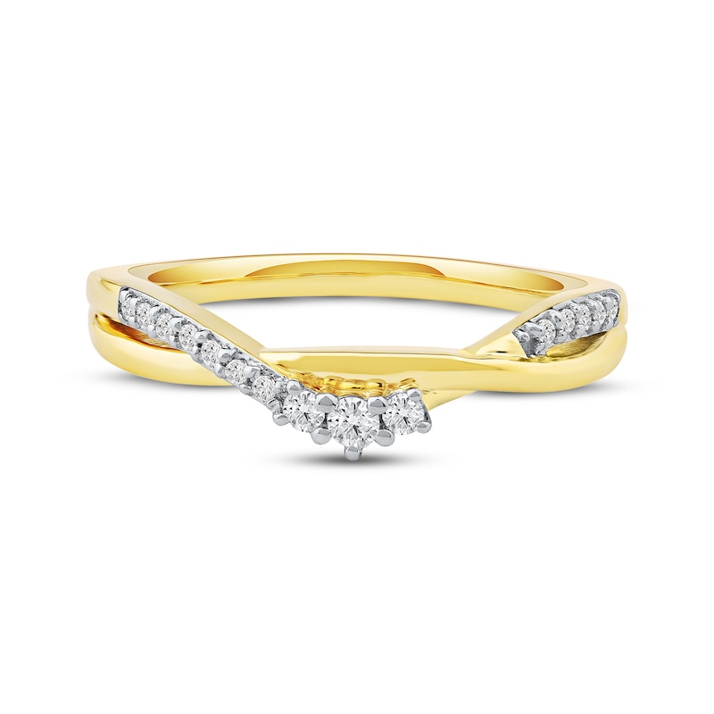 Main Image 3 of Now + Forever Diamond Twist Anniversary Ring 1/8 ct tw 10K Yellow Gold