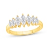 Thumbnail Image 1 of Lab-Grown Diamonds Marquise-Cut Seven-Stone Anniversary Ring 1 ct tw 14K Yellow Gold